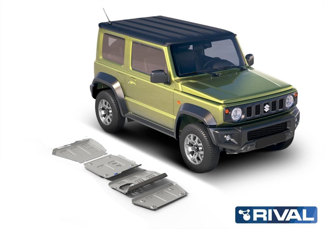 Skid Plate Acero RIVAL para Suzuki JIMNY 2019+ (4 PLACAS DE ACERO DE 3MM)