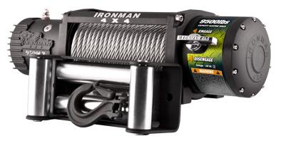 WINCHE ELÉCTRICO 12V Marca IRONMAN DE 9,500LB CON CABLE DE Acero