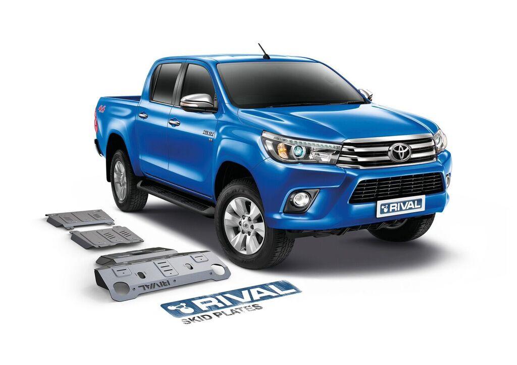 PACK DE Skid Plate Marca Rival - Para Toyota Hilux Revo 2016+ (3 PLACAS DE Acero 3MM)