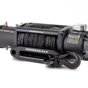 WINCHE ELÉCTRICO 12V Marca IRONMAN DE 12000LB CON CABLE SINTÉTICO