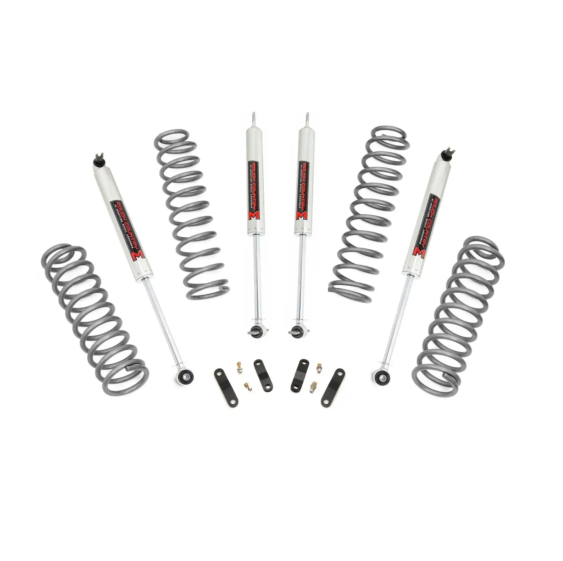 Kit de suspensión Jeep Wrangler JK 2,5" 2-4 puertas Rough Country con amortiguadores M1