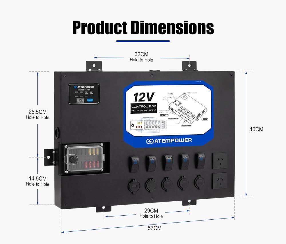 Caja Control 12V c/ Inversor 1500W y CargadorDC DC 40A Atem Power - Imagen 7