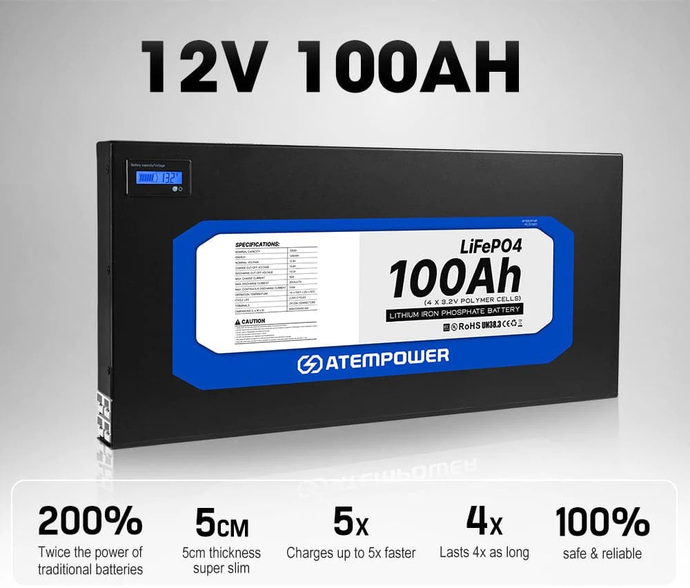 BATERÍA LITIO DELGADA 100AH 12V - Imagen 2
