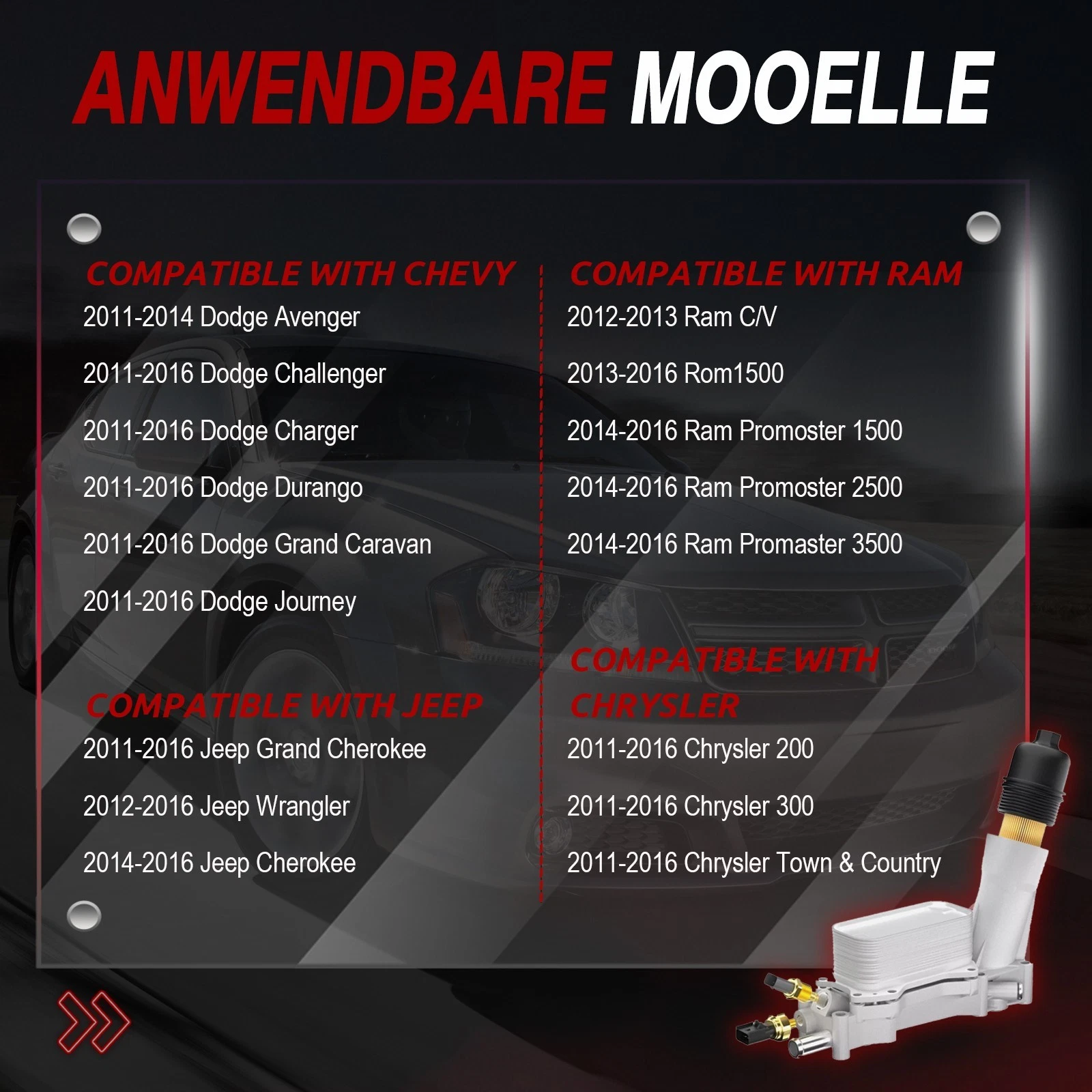 Enfriador aceite 2012-2016 Jeep Wrangler V6 3.6L - Imagen 6